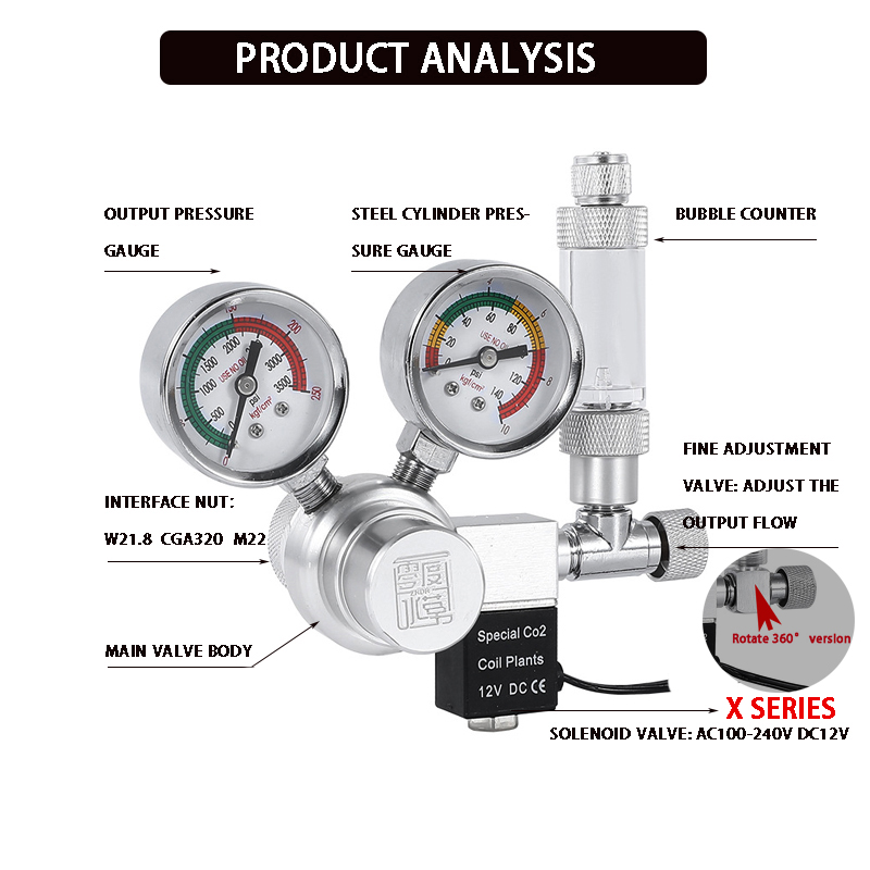 Aquarium CO2 Regulator Solenoi - đánh giá và giá Planted Aquarium Co2 Kit