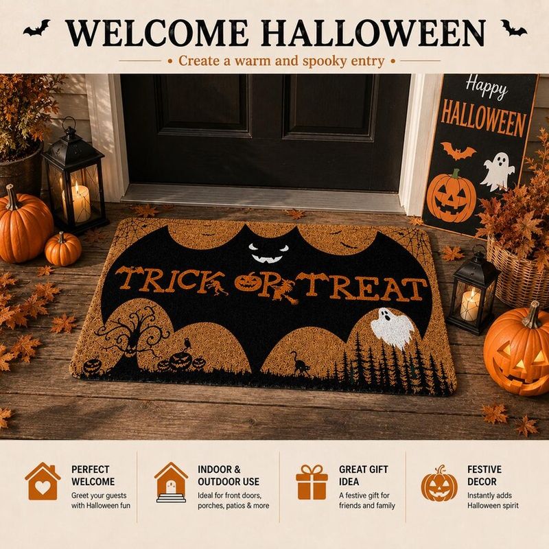 VIKAMA Halloween Bat Doormat G - đánh giá và giá Aquarium Zombie