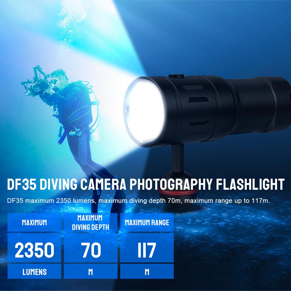 Trustfire DF35 Diving Flashlig - đánh giá và giá Ludwigia Super Red